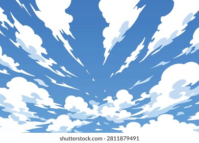 anime vast blue sky cloud background