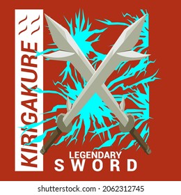 Anime vector for Kirigakure's legendary sword t-shirt which is suitable for you anime lovers svg