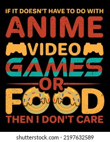 Anime video games t-shirt design print template