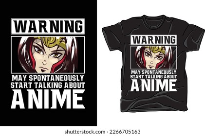 Anime Warning T shirt Design svg
