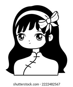 anime woman illustration over white