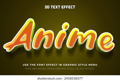 Anime yellow editable text effect style