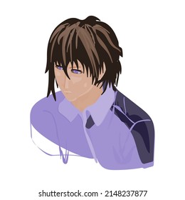 anime.the young boy is blond.cartoon character.vector