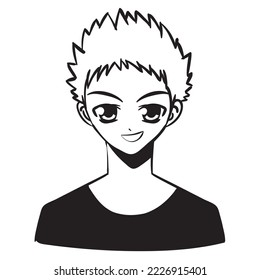 anime young man icon isolated