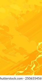 Anime-style lightning effect background in yellow_16:9_vertical