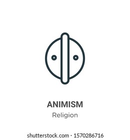Animism outline vector icon. Thin line black animism icon, flat vector simple element illustration from editable religion concept isolated on white background