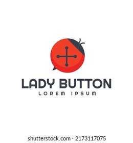 Animl Lady Button Creative logo Template