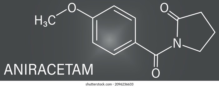 Aniracetam nootropic drug molecule. Skeletal formula.