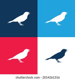 Anis Bird Shape blue and red four color minimal icon set