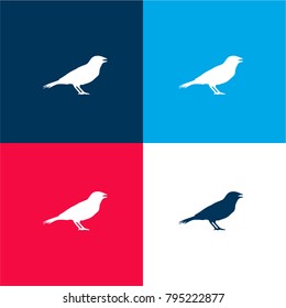 Anis bird shape four color material and minimal icon logo set in red and blue