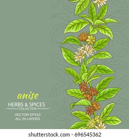 anise branches vector pattern on color background