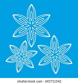 Anise icon blue outline style isolated vector illustration. Thin line sign
