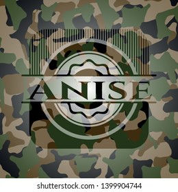 Anise on camouflage texture. Vector Illustration. Detailed.