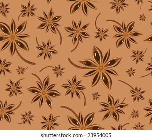 Anise seamless background pattern (vector)