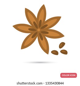 Anise star color flat icon for web and mobile design