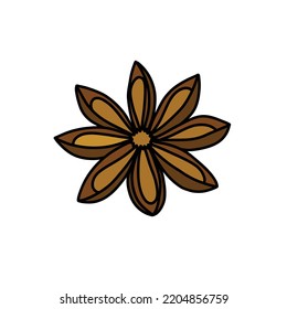 anise star doodle icon, vector illustration