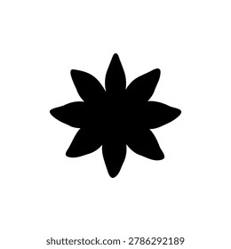 Anise star silhouette icon vector illustration on white background