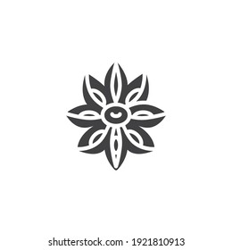 Icono vector estrella de anís. signo plano relleno para concepto móvil y diseño web. Icono de glifo de hierba de anís. Símbolo, ilustración del logotipo. Gráficos vectoriales