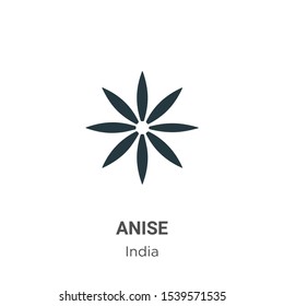 Anise vector icon on white background. Flat vector anise icon symbol sign from modern india collection for mobile concept and web apps design.
