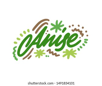 Anise vector illustration.Vector set of element for advertising, packaging design of products.

