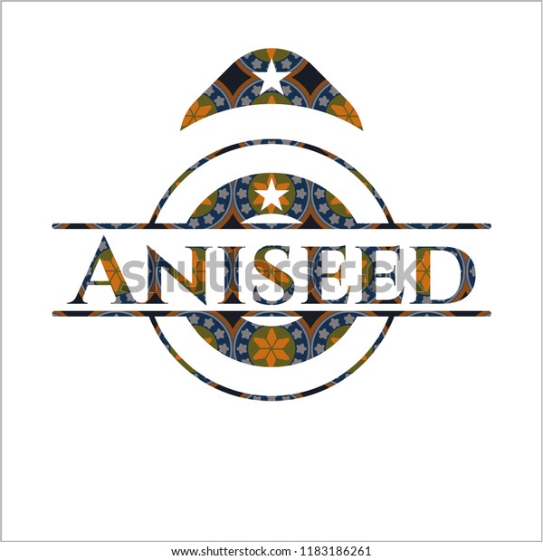 Aniseed Arabic Style Badge Arabesque Decoration Stock Vector (Royalty