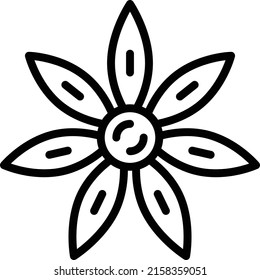 Aniseed vector line icon design, Condiments and Spices symbol, Food cooking ingredients Sign, Herbs and table sauce stock illustration, Dry Anise Concept,