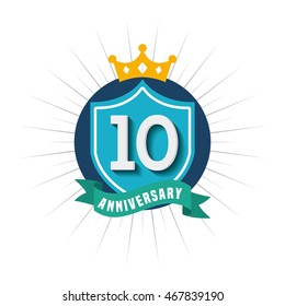 Aniversary Card Icon Design, Vector Illustration Eps10