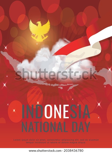 Aniversary Indonesian National Day Independence Day Stock Vector ...