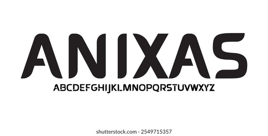 Anixas,Creative modern urban alphabet fonts. Typography sport, game, technology, fashion, digital, future creative logo font.
