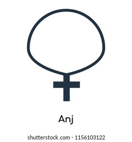 Anj icon vector isolated on white background. thin symbols or lined elements in outline style