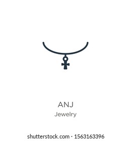 Anj icon vector. Trendy flat anj icon from jewelry collection isolated on white background. Vector illustration can be used for web and mobile graphic design, logo, eps10