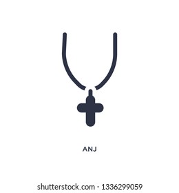 anj isolated icon. Simple element illustration from jewelry concept. anj editable logo symbol design on white background. Can be use for web and mobile.