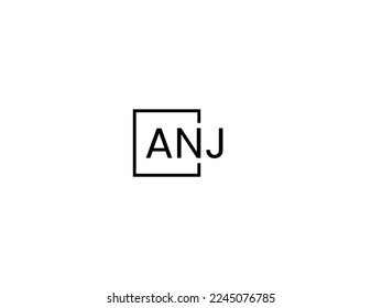 ANJ letter creative modern elegant swoosh logo design