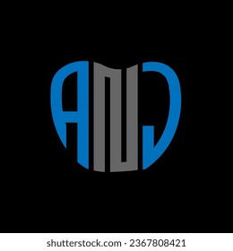 ANJ letter logo creative design. ANJ unique design.

