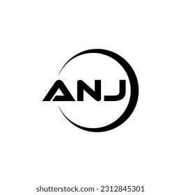 ANJ letter logo design in illustration. Vector logo, calligraphy designs for logo, Poster, Invitation, etc.