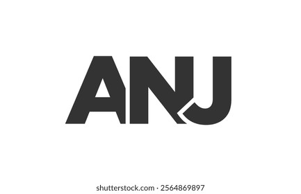 ANJ logo design template with strong and modern bold text. Initial based vector logotype featuring simple and minimal typography. Trendy company identity ideal for businesses brand presence.