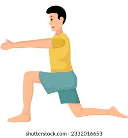 Anjaneyasana yoga asana pose illustration yoga asana pose illustraion for ui, ux, web, app, brochure, flyer and presentation design, etc.