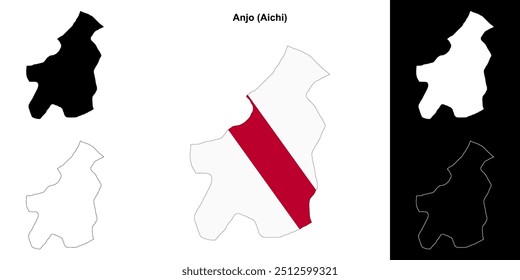 Anjo (Aichi) outline map set