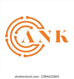 ANK letter design.ANK letter technology logo design on white background.ANK Monogram logo design for entrepreneur and business.