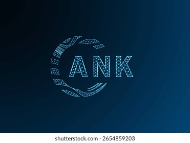 Diseño de Vector de logotipo de letra poli baja ANK. Diseño de logotipo de poliéster inferior ANK. Diseño único del logotipo de baja poli ANK.