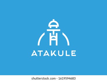 Ankara Atakule Vector Illustration. Atakule tower vector illustration. Turkey-Ankara.