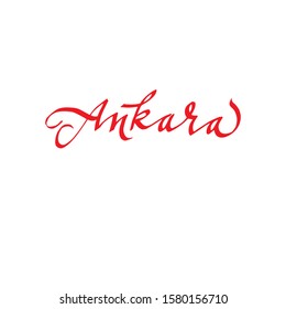 Ankara, calligraphic inscription, lettering. vector