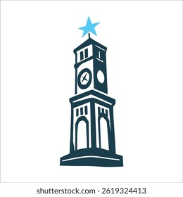 Ankara Clock Tower Minimalist Republic Day Republic Day Minimalist outline of the Ankara clock tower with a single star above in solid crimson