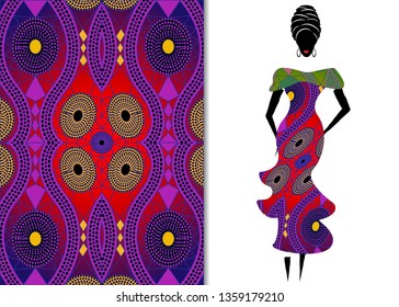 Ankara clothing woman, African Print fabric, Ethnic handmade ornament for your design, Ethnic and tribal motifs geometric elements. Texture, afro textile dresses fashion style, Pareo wrap, batik dress