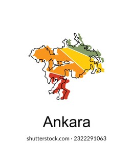 Ankara map on white background, Turkey map flat icon, vector illustration design template
