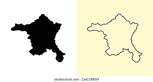 Mapa de Ankara, Turquía, Asia. Diseños de mapas rellenos y esquemáticos. Ilustración del vector