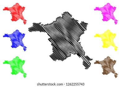 Ankara (Provinces of the Republic of Turkey) map vector illustration, scribble sketch Ankara ili map