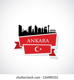 Ankara ribbon banner - vector illustration