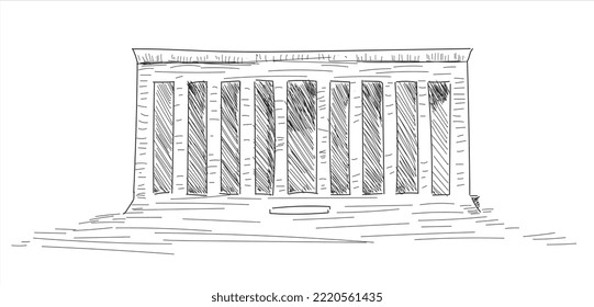 Ankara skyline sketch, Anıtkabir hand drawn illustration