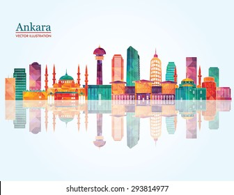 Ankara skyline. Vector illustration